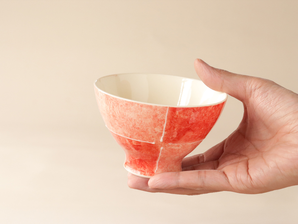 割市松 お茶碗 波佐見焼