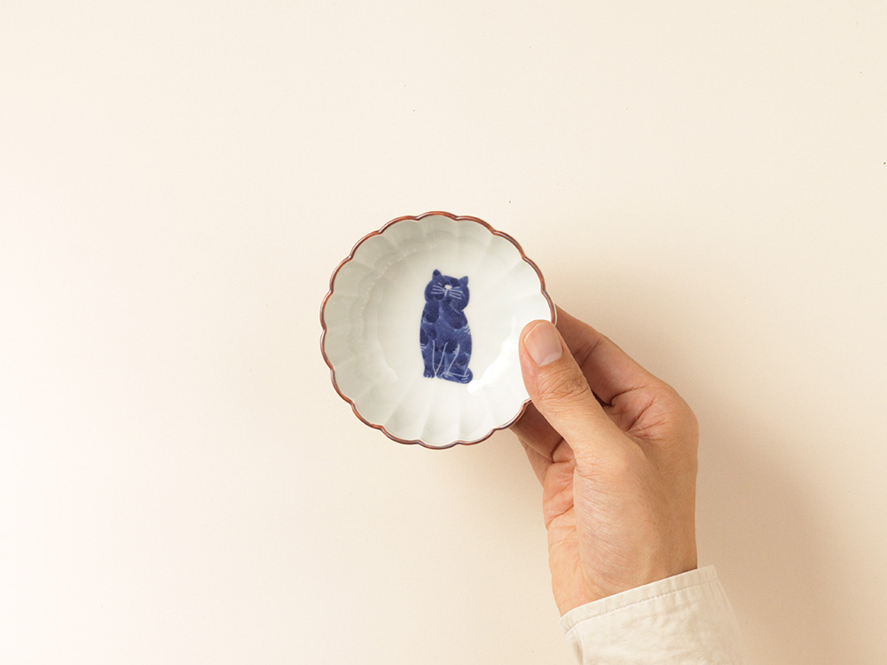 ネコ 菊小鉢 波佐見焼 | ねこ 猫