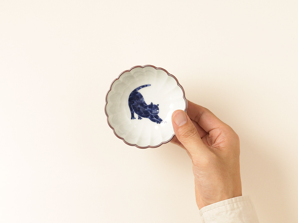 ネコ 菊小鉢 波佐見焼 | ねこ 猫