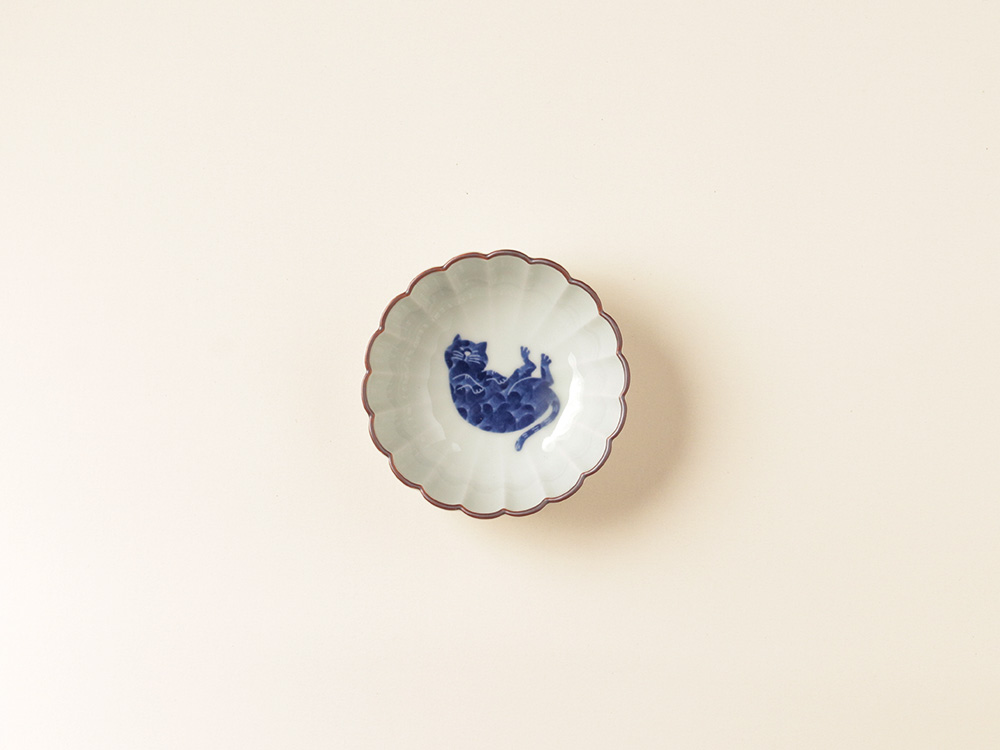 ネコ 菊小鉢 波佐見焼 | ねこ 猫