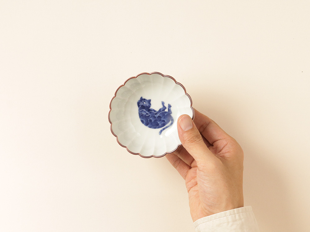 ネコ 菊小鉢 波佐見焼 | ねこ 猫