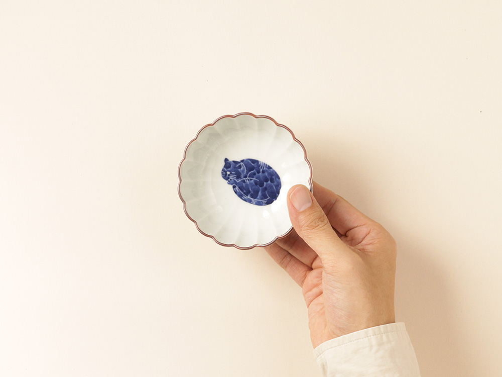 ネコ 菊小鉢 波佐見焼 | ねこ 猫