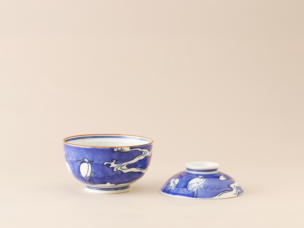 デッドストック 染付 雲に鶴 蓋物 蓋物 有田焼