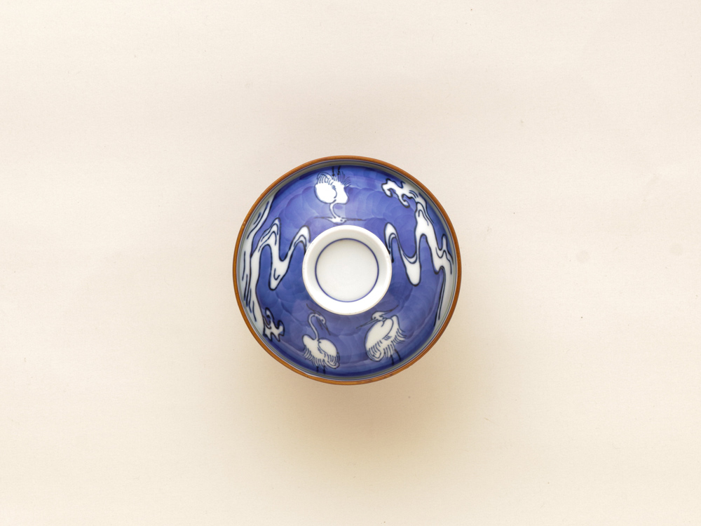 デッドストック 染付 雲に鶴 蓋物 蓋物 有田焼