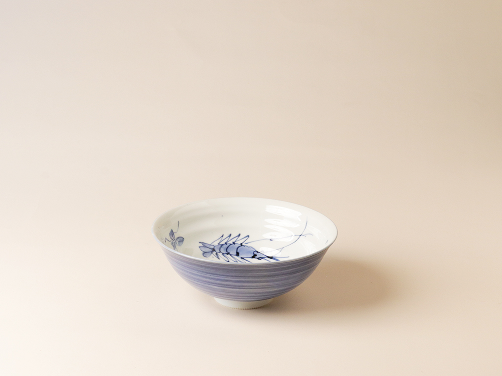 デッドストック 染付地絵中鉢 有田焼