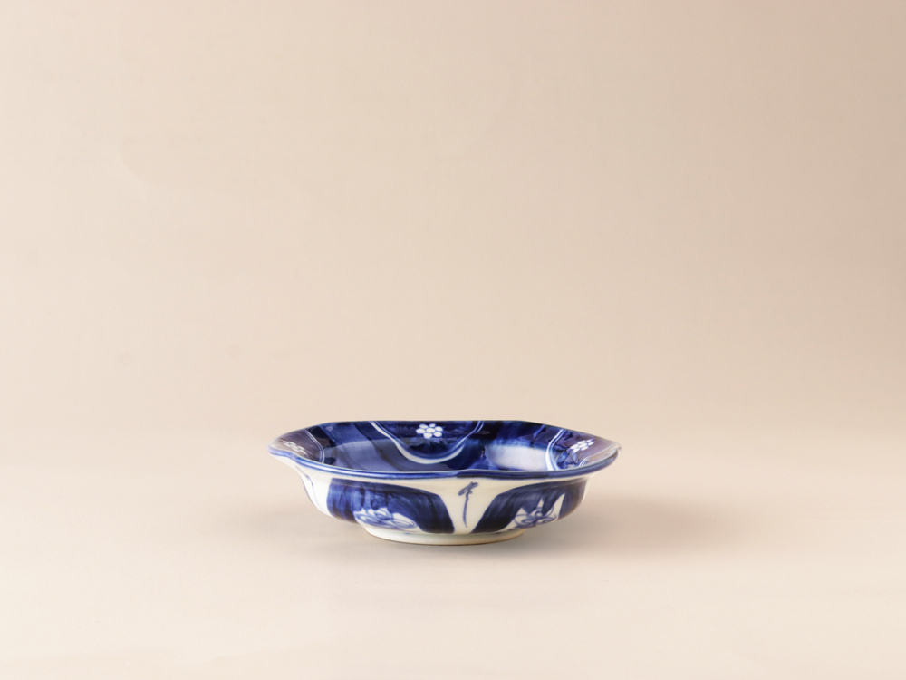 デッドストック 染付 桜 五方割 雲絵 中皿 有田焼