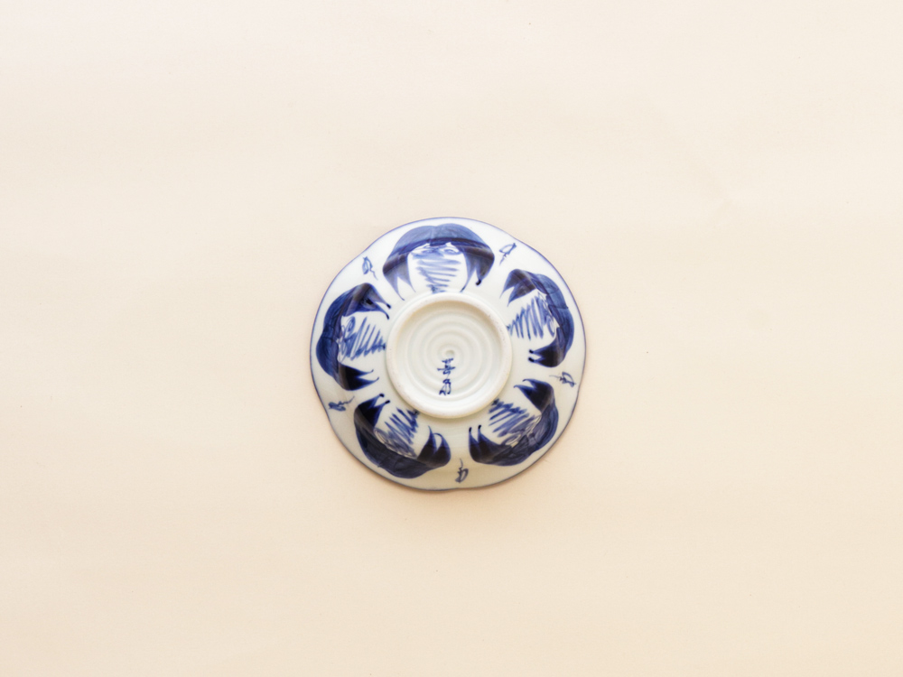 デッドストック 染付 桜 五方割 雲絵 中皿 有田焼