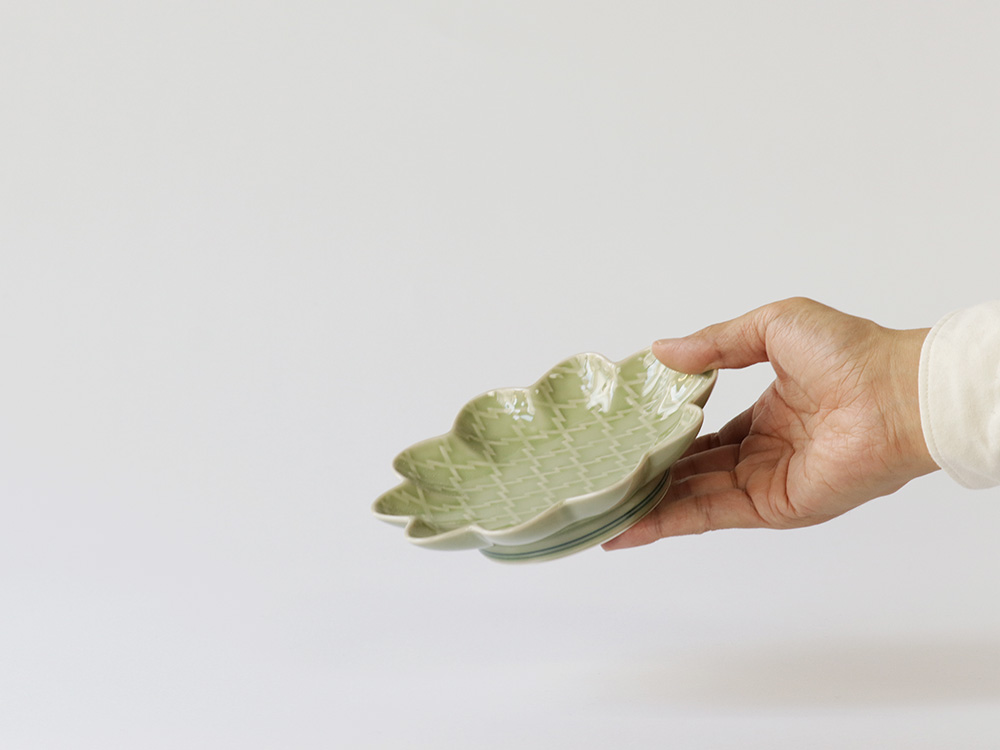 デッドストック 緑釉 小皿 有田焼