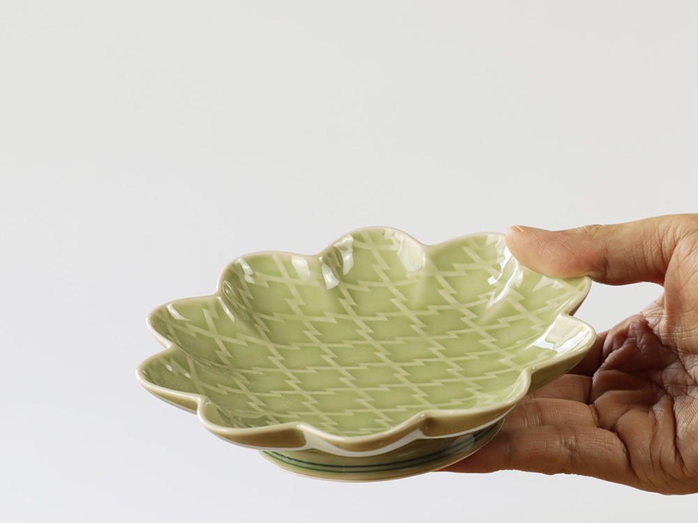 デッドストック 緑釉 小皿 有田焼