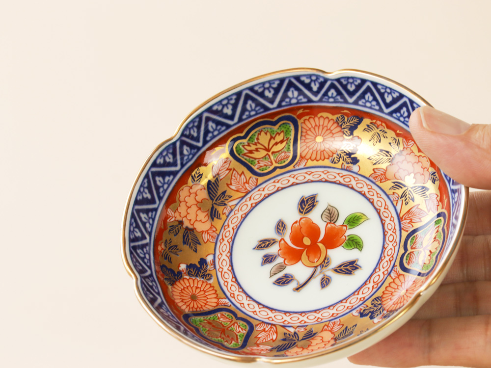 デッドストック 金彩 花唐草 輪花小皿 有田焼