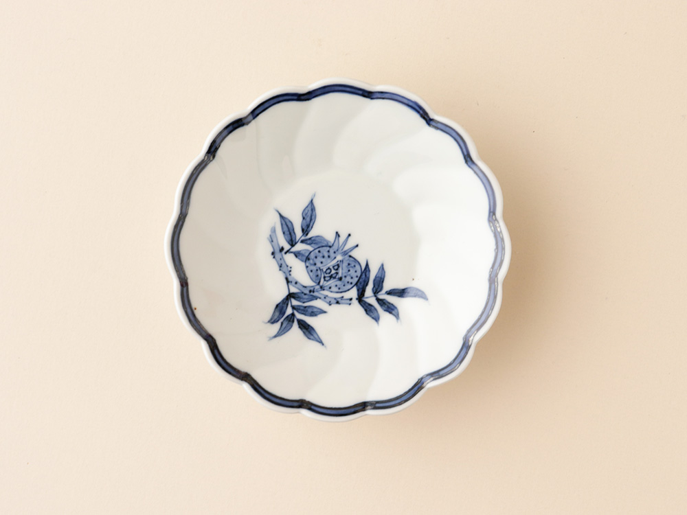 デッドストック ざくろ 花形 小皿 有田焼