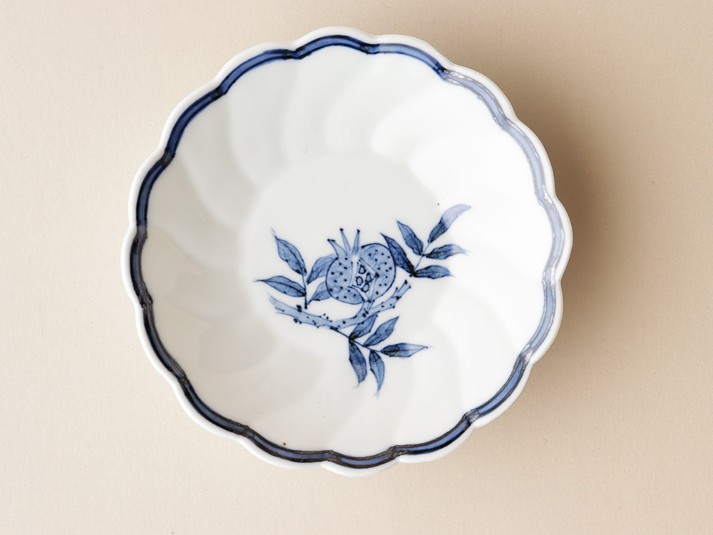 デッドストック ざくろ 花形 小皿 有田焼