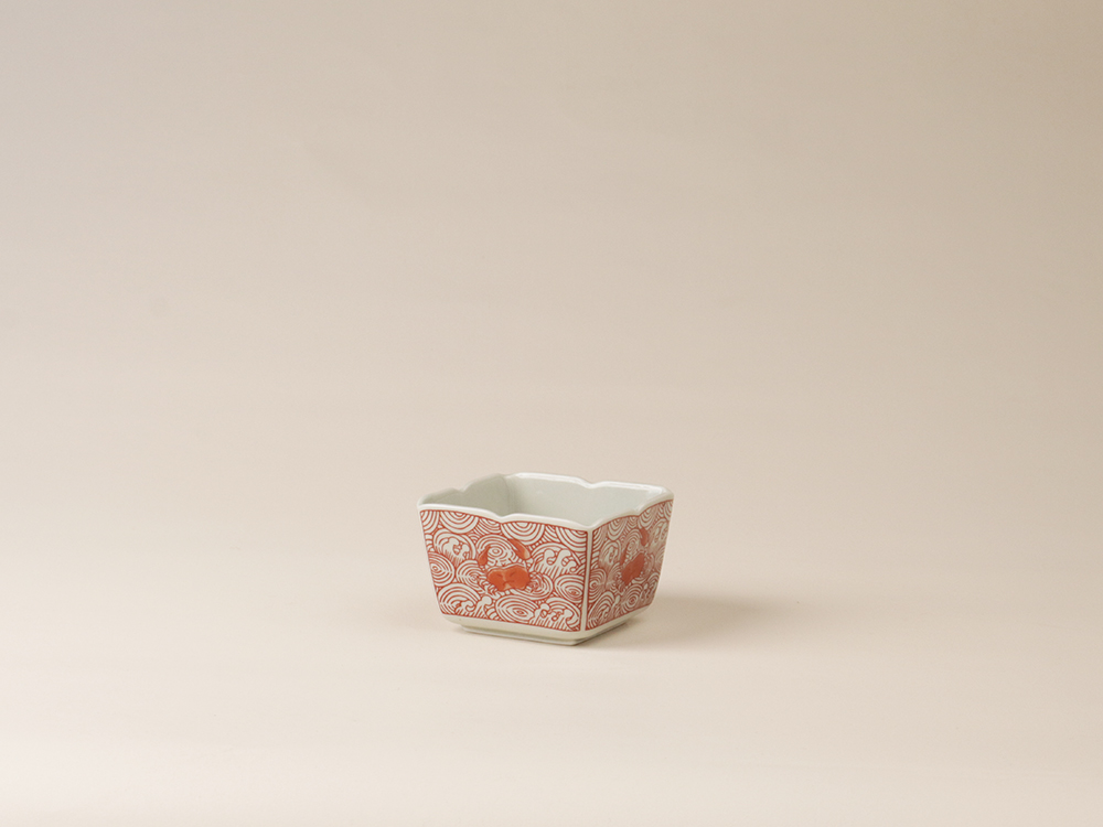 デッドストック 荒波にもまれる蟹 角小鉢 有田焼