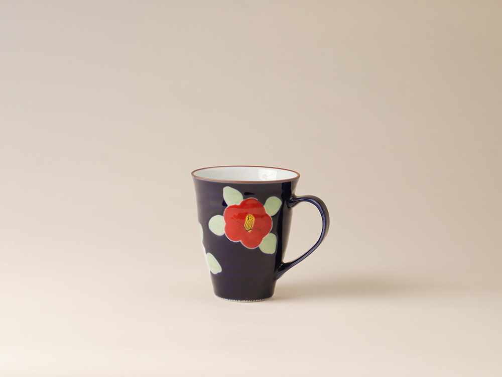 釉彩 椿 マグカップ 波佐見焼