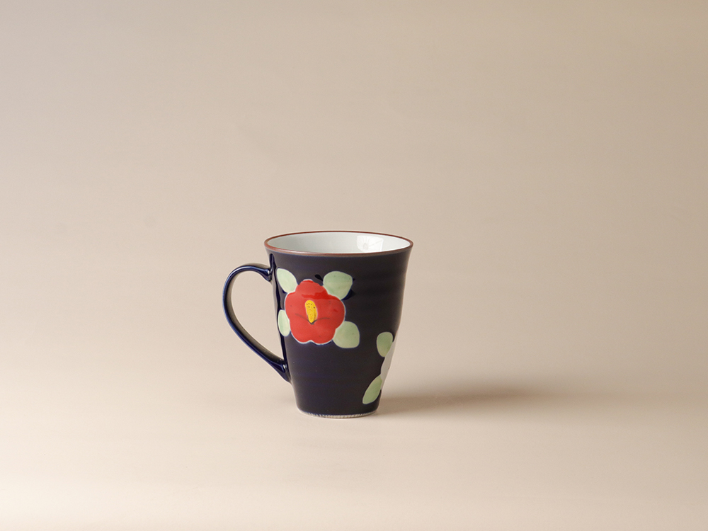 釉彩 椿 マグカップ 波佐見焼