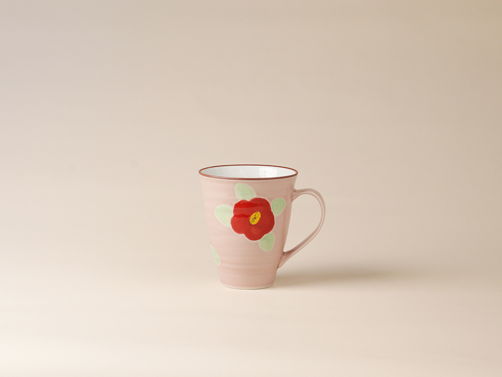 釉彩 椿 マグカップ 波佐見焼