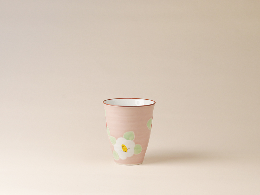 釉彩 椿 マグカップ 波佐見焼