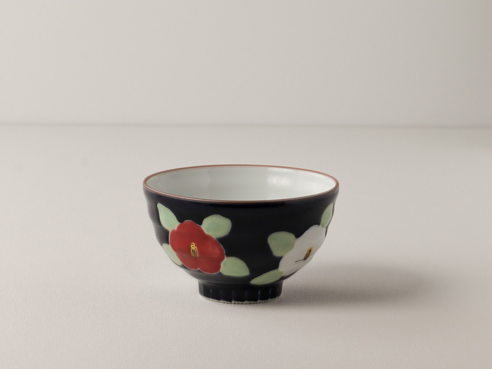 釉彩 椿 お茶碗 大・小 波佐見焼