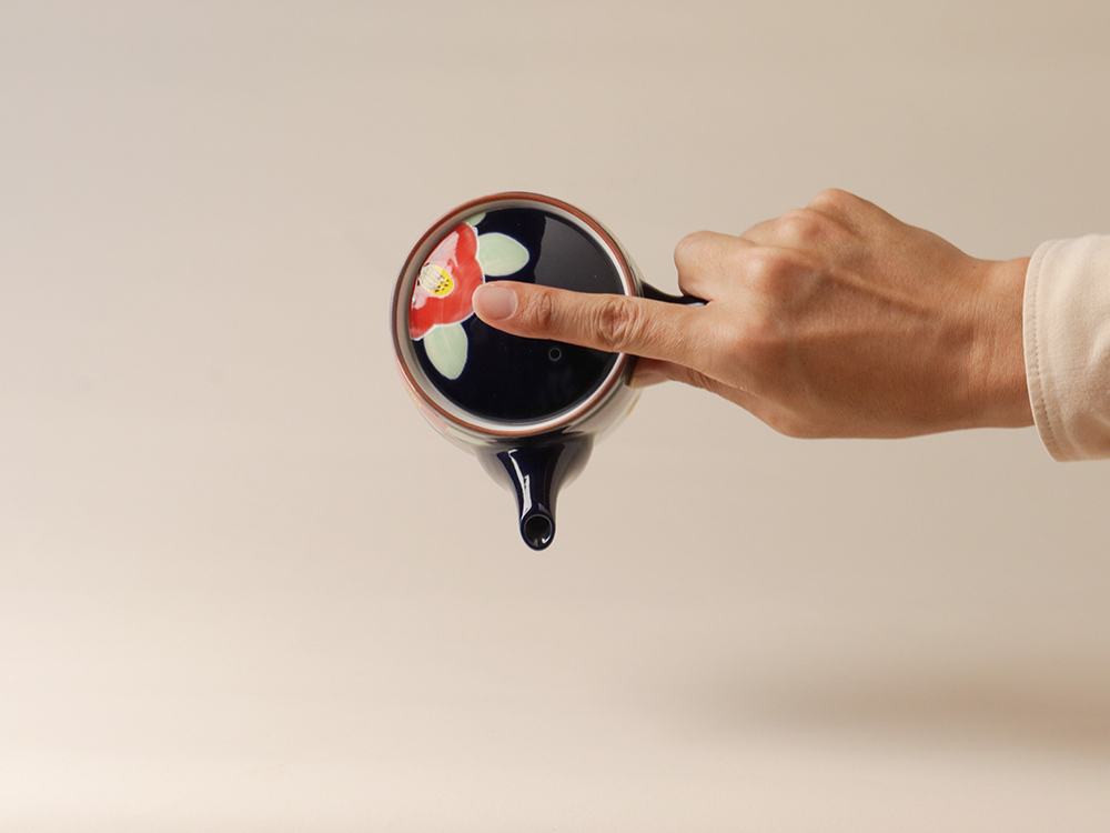 釉彩 椿 急須 波佐見焼