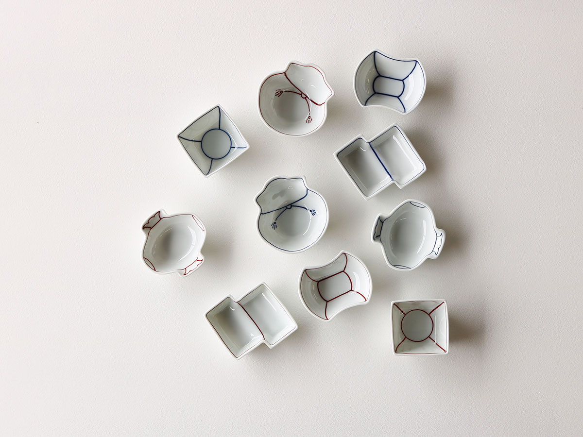 紅/染付 小付 波佐見焼