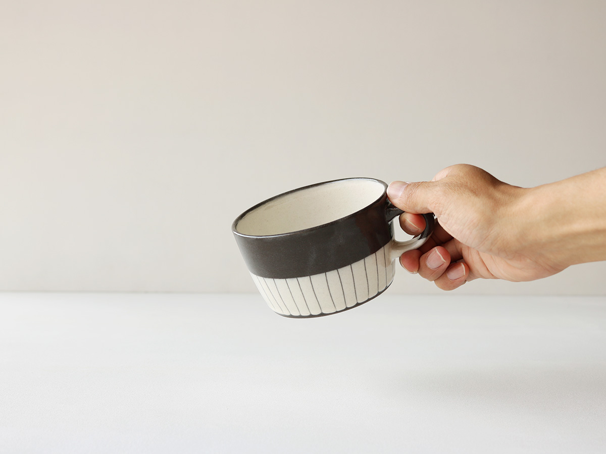 粉引 掻き落とし スープマグ 波佐見焼