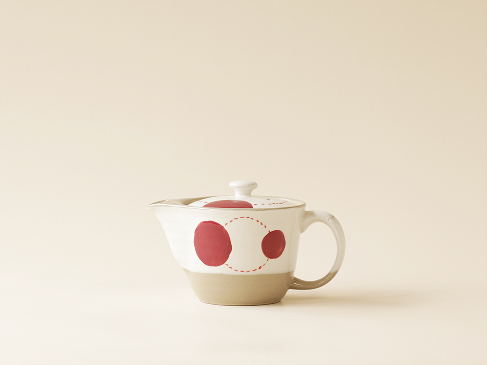 ステッチ丸紋 ポット 波佐見焼