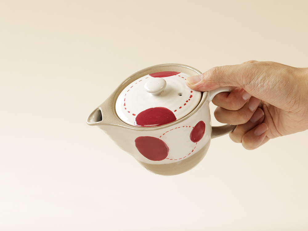 ステッチ丸紋 ポット 波佐見焼